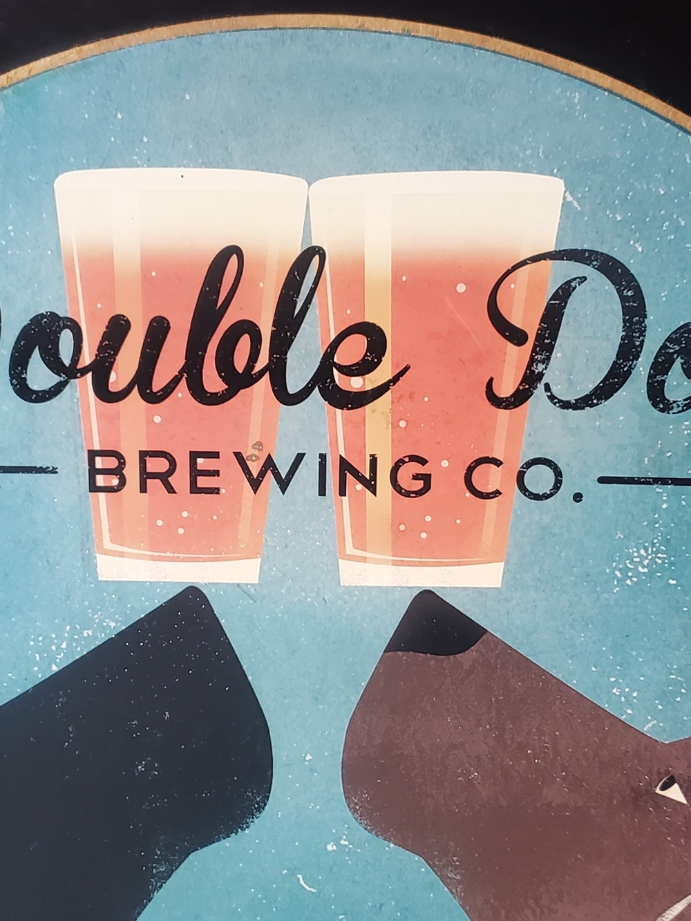 Pier 1 Double Dog Brewing Co. Round Wall Art - Blue, Black, Brown - Picture 4 of 6